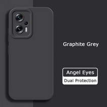 Angel Eyes 액체 실리콘 휴대폰 케이스 샤오미 POCO X4 GT 5G 360 카메라 보호 소프트 충격 방지 후면 커버 POCOX4 X4GT 가방 437334, Graphite Black