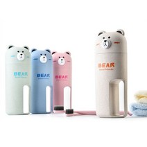 휴대용 곰돌이 양치컵 + 칫솔 2p 세트 블루 164g, 1세트