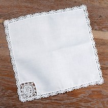 웨딩포 순면 레이스 리넨 냅킨 화이트 2매/4매 30*30, 2개