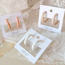 파스텔 컬러 펄 아크릴 여성스러운 볼드 여자 데일리 러블리 이어링 귀걸이 1051