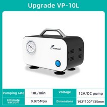 DC 12v 미니 오일 프리 다이어프램 공기 진공 펌프 실험실 필터 펌프 휴대용 음압 펌프 실험실 장비 110v 220v, VP-10L+미국 플러그