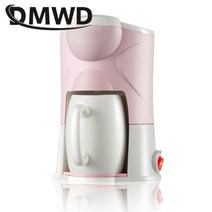 자동 전기 드립 커피 메이커 주전자 보일러 미니 가정용 펌프 압력 추출기 카페 차 냄비 미국 커피 머신, 분홍색과 흰색