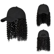 반가발 야구 모자 가발 합성 짧은 afro kinky curly wigs hat wig, f995 2-4