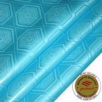디자인 Bazin Riche Fabric 오스트리아 품질 GetzhTex 자카드 기니 브로케이드 원단 100% Cotton Shadda Perfume, [01] 5 Yards, [12] Aqua