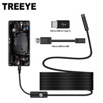 스마트폰 내시경 배관 카메라 7 5.5 mm 3 in 1 usb 방수 검사 type-c, 1.5m, 7.0mm 렌즈 type-c