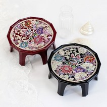 [박씨상방] 나전칠기 채색 12각 자개 미니소반 1호, 선택:나비목단빨강