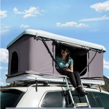 루프탑 텐트 차박 2인용 3인용 레이 카니발 자동차 지붕, 베이직, 라지, 화이트+그레이