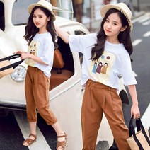 베비포 여아용 도레미 반팔티 7부 반바지 상하복 세트 SO23
