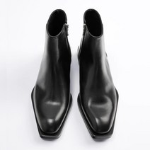 WALK 남성용 신발 폴리곤 솔 가죽 짧은 부츠 가죽 첼시 부츠 지퍼 남성용 부츠