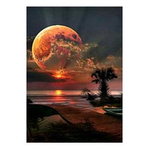 세진 NEW 보석십자수 3D 72가지 신제품 새로운 취미생활 보석 십자수 보석십자수, 34x44 여름 바다와 달