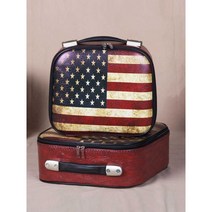 빈티지 수납박스 엔틱 복고풍 보관함 다용도 사물함, 12인치(35x30x13)