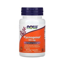 NOW Foods 나우푸드 피크노제놀 100mg 60 베지캡슐 비건 해양 소나무 껍질 추출물 파크노제놀 암라 Amla 인디안 구스베리 구즈베리 추출물 여감자
