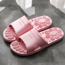 미끄럼방지 지압 욕실화 커플 화장실 욕실 슬리퍼, 핑크