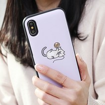 도어 앤티크한 밀착 범퍼 귀여운 맞춤 냥이의하루 카드 아이폰 주문제작 케이스