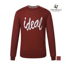 인디안 TREMOLO 남성 영문포인트 라운드넥 니트_TRTBRUZ8361