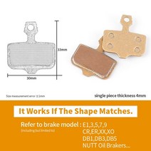 avid elixir cr r mag 1 3 5 7 9 xo xx듀얼트론 썬더용 세미 메탈 자전거 디스크 브레이크 패드 2쌍, 841