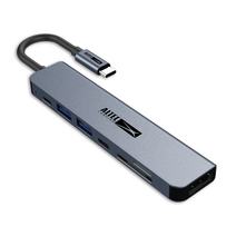 필립스 USB C타입 HDTV 멀티 허브 SWV6117G, 그레이