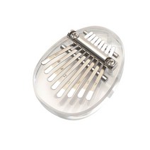 8 키 미니 칼림바 엄지 피아노 나무 금속 작은 악기 펜던트 Mbira 성인 어린이를위한 선물 초급 학습, 03 Transparent Oval_03 스페인