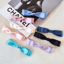 핸드메이드 리본 러블리 제니 골프 라운딩 올림머리 반묶음 슬림 2중 더블 헤어핀 리본핀