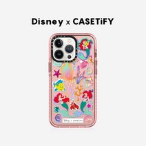 디즈니 x CASETiFY 인어 공주 아리엘 스티커 전체 인쇄 iPhone14/13/12/11/Pro/Max 전화 케이스에 적용 가능