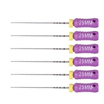 JINGT 치과 손 사용 C 파일 Endo 근관 25mm #6 #8 #10 스테인레스 스틸 근관 파일 치과 기기 6 개/갑, 1, 25mm Size 10