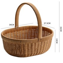 피크닉 라탄바구니 빵 과일 스낵 보관 바구니 등나무, E타입