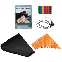 팬플룻 파이프 인디언 악기 16 파이프 팬 플루트 G-A2 키 ABS Panpipes 중국 전통 목관 악기 를위한 가방, 01 Orange