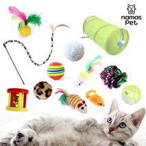 나마스펫 고양이 숨숨 터널 쥐돌이 공 막대 장난감 A세트, 1세트
