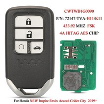 -CWTWB1G0090 원격 스마트 자동차 키 혼다 어코드 HRV 벤젤 재즈 엔비엑스 크리더 시티 스포츠 FSK 434Mhz, 03 4 s