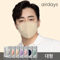 에어데이즈 컬러마스크 조정석 공산품(KF94 아님) 2D 새부리형 7종 공산품 대형/중형 50매, 체리블라썸(진분홍), 중형(성인여성size) 50매