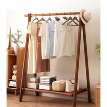 원목 행거 스탠드 옷가게 목재 옷걸이 드레스룸 앤틱, (추천 너도밤나무)호두색상 100CM (단층)