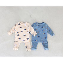 콩알옹알 하늘도그 도톰실내복 1세-7세 아기 유아 아동 여아 남아 겨울 기모 내복 내의 잠옷