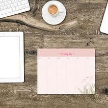 예닮 플라워 주간스케줄 메모패드2 핑크 튜립70매 2권묶음 기업단체선물 마우스메모지 떡메모지메모장 마우스받침대 예쁜메모지 메모판, 칼라메모지 70매 2권묶음, 5세트