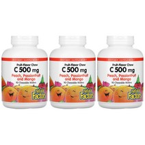 내추럴팩터스 비타민C 500mg 메가도스 복숭아 패션후르츠 망고 90츄어블 3개 웨이퍼 헤스페리딘 로즈힙 루틴 아스코르브산 시트르산 만다린 감초뿌리, 1개, 기본