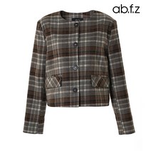[ab.f.z] 체크 배색 라인 라운드 자켓 AFVQJA
