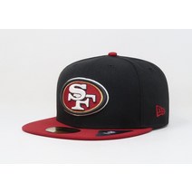 뉴에라 59Fifty 남성용 모자 NFL 샌프란시스코 49ERS 2톤 블랙 레드 피티드 캡 스냅백 빅사이즈