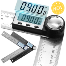 디지털 디스플레이 각도 측정기 디지털각도자 디지털 디스플레이 각도자 휴대용 전자각도기 다기능 측정 기기 스테인레스 스틸, 각도 눈금자 블랙×1, 1개