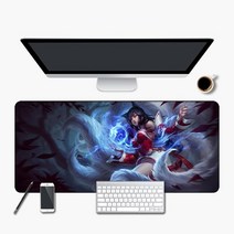 뉴타임즈 마우스 장패드 리그오브레전드 롤 LOL, 아리 + 800x300mm + 5mm