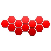 예쁜대형거울 와이드 물결무늬 스텐드 인테리어 전신거울 12pcs 3d 육각 거울 벽 스티커 이동식 diy 아트 데칼 장식품 홈 tv 배경 거실 침실 장식, 빨간색, 126x110x63mm
