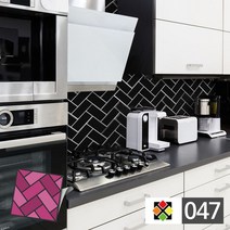 스티커 타일 검정갈매기벽돌 DIY 시트지 데코, 단품, 위스가드 본상품선택