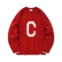 커버낫 [Covernat] 램스울 C 로고 크루넥 니트 레드