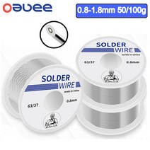 납땜 주석 와이어 1.0mm/0.8mm/0.6mm 주석 납 주석 와이어 용융 로진 코어 솔더 납땜 와이어 롤 무 세척 납 용접 와이어, 04 100g  0.8mm White