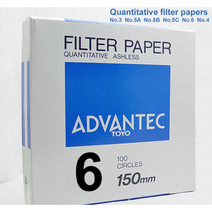정량여과지 No6 (ADVANTEC) 90mm-110mm 필터 페이퍼 FILTER PAPER Quantitative 어드밴텍 TOYO, 90mm (TY6-090)