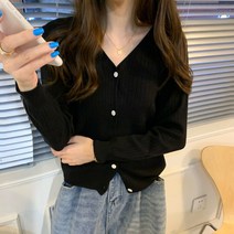 [바보사랑] 여성 겨울 테큐 데일리 브이넥 니트 가디건