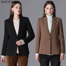 쉬즈미스 [쉬즈미스] 테일러드카라 솔리드 원버튼 재킷