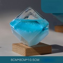 스톰글라스 워터 큐브 일기 예보 폭풍우 데스크탑 거실 홈 데코레이션, 2.Small blue