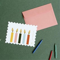 인테리어 스팸프카드 우표디자인카드 3p 아날로그감성 셀프청첩장 기념일선물, 1개, Watermelon