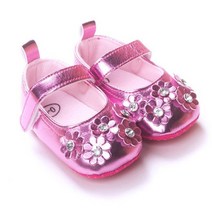 큐빅 플라워 핑크 보행기화(118-138mm) 202796 - (아기신발/유아신발/돌신발/아동화/베이비신발/삑삑이신)