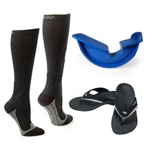 Powerstep 남성용 러닝 복구 키트 – 회복 양말 퓨전 샌들 및 울트라 플렉스 풋 로커 포함