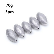 납추 납봉돌 510pcs 분할 추가 무게 라운드 샷 라인 싱커 올리브 모양의 싱커 낚시 리드 가을 후크 커넥터 라운드 샷 분할, 70g-5pcs